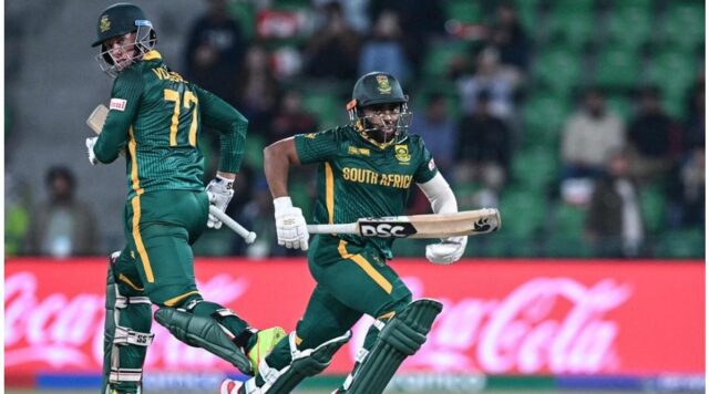 Epic Clash: South Africa vs New Zealand in the 2025 ICC Champions Trophy Semi-Final - Image 1 A detailed recap of the thrilling semi-final match between South Africa and New Zealand in the ICC Champions Trophy 2025 (www.livehindustan.com).