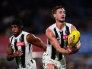 Harry Perryman transitions to Collingwood, embracing a new role and facing the Giants in the opening round of the 2025 AFL season. Image courtesy (webassets.sen.com.au)