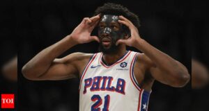 Explore the contrasting fortunes of the Philadelphia 76ers and Golden State Warriors, focusing on Joel Embiid's injury and Jimmy Butler's impact. Image courtesy (static.toiimg.com)