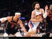Cade Cunningham’s 33-Point Masterclass Ends Pistons’ 15-Year Playoff Drought in Thrilling 100-94 Win Over Knicks – 2025 Cade Cunningham leads the Pistons to victory over the Knicks in Game 2, breaking a long playoff losing streak and showcasing his talent. Image courtesy (jb-optimus.s3.ap-south-1.amazonaws.com)