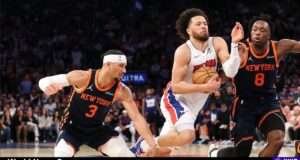 Cade Cunningham leads the Pistons to victory over the Knicks in Game 2, breaking a long playoff losing streak and showcasing his talent. Image courtesy (jb-optimus.s3.ap-south-1.amazonaws.com)