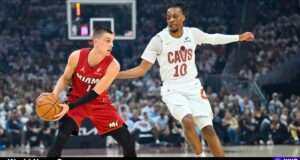Explore the thrilling rivalry between the Cleveland Cavaliers and Miami Heat in the playoffs, featuring key players like Donovan Mitchell and Tyler Herro. Image courtesy (jb-optimus.s3.ap-south-1.amazonaws.com)