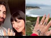 Julia Michaels announces her engagement to Mat Rule, sharing heartfelt moments and a stunning oval diamond ring. Image courtesy (jb-optimus.s3.ap-south-1.amazonaws.com)