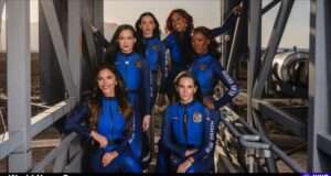 Katy Perry joins an all-female crew for a historic Blue Origin spaceflight, highlighting women's contributions to space tourism (media.cnn.com).